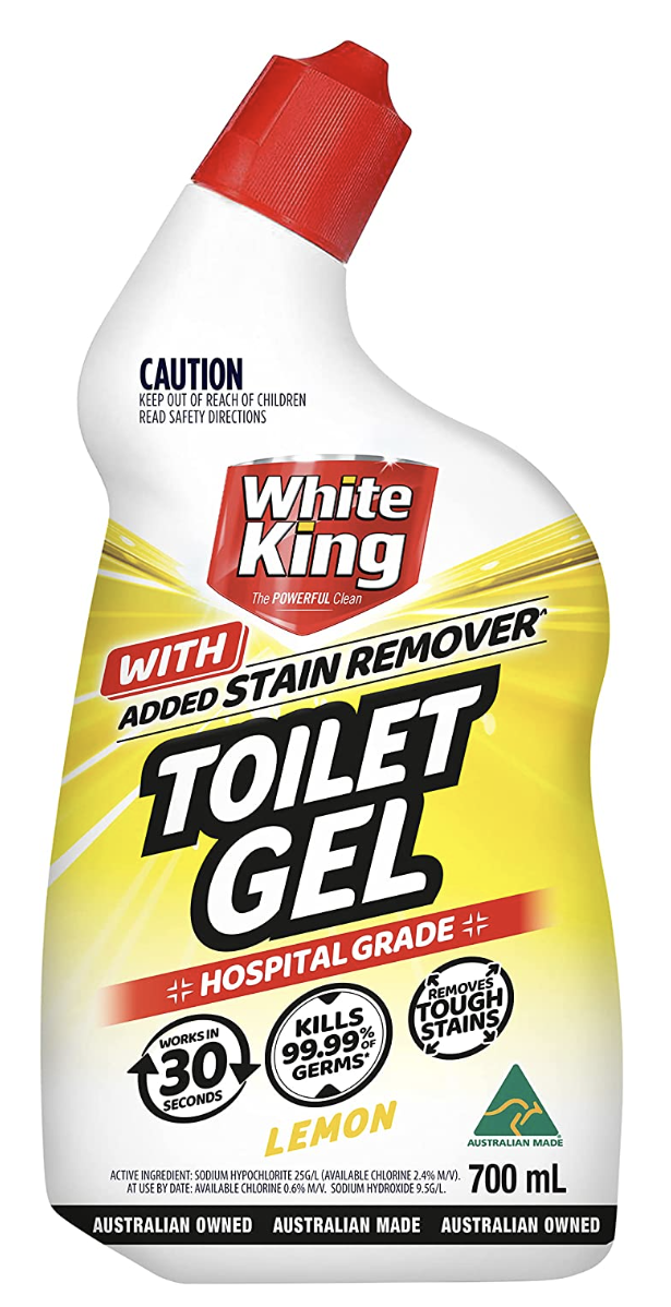 White King Toilet Gel With Added Stain Remover Hospital Grade 700ml - Lemon - Image 2