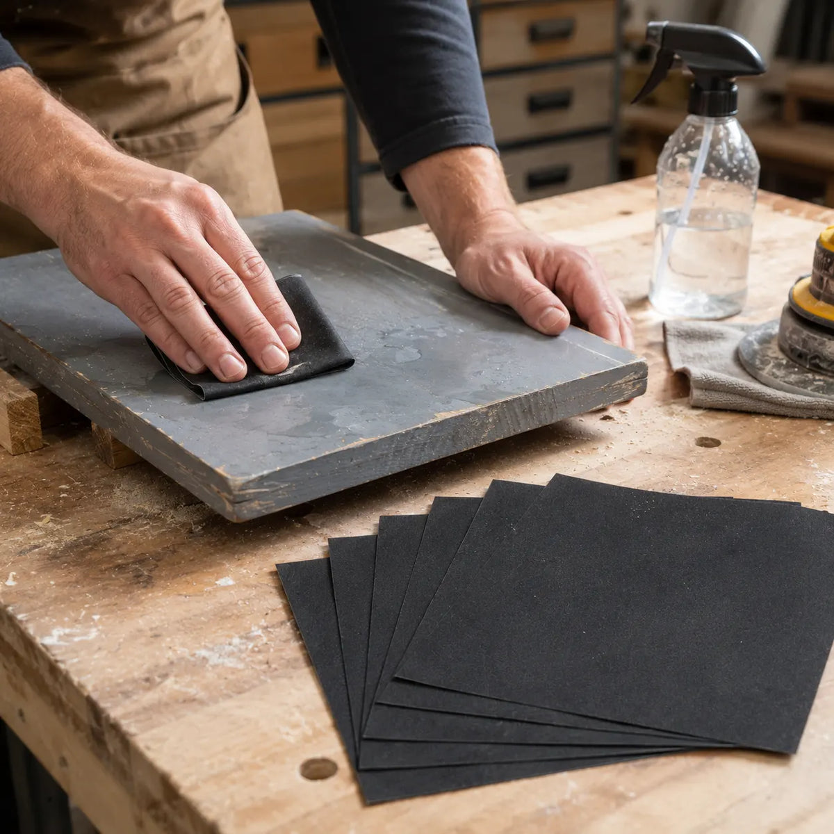 5x Waterproof Sandpaper 23x28cm (2x 100 Grit & 3x 150 Grit) Abrasive Sheets - Image 3