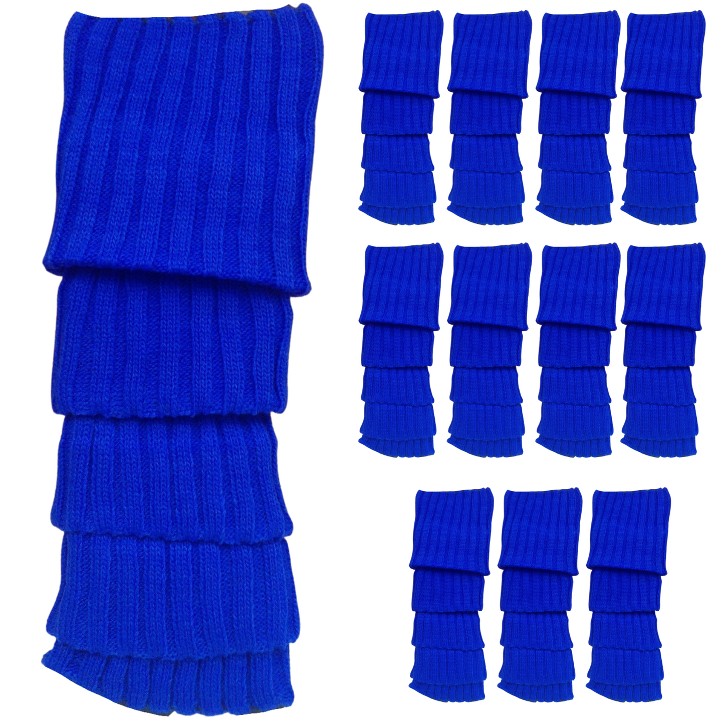 12x LEG WARMERS Knitted Womens Costume Neon Dance Party Knit 80s BULK - Blue - Image 2