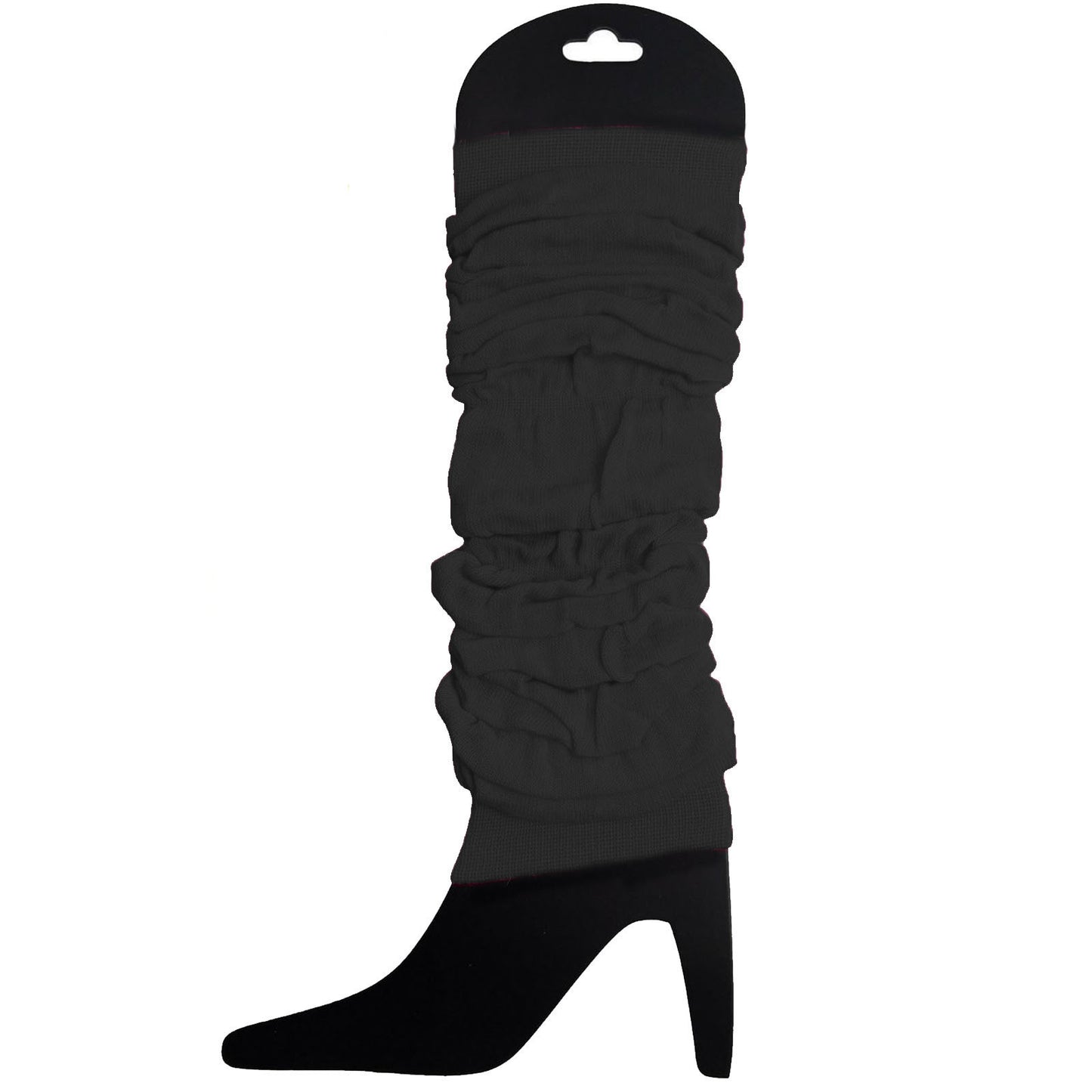 12 LEG WARMERS Knitted Womens Neon Party Knit Ankle Fluro Dance Costume 80s BULK - Black - Image 4