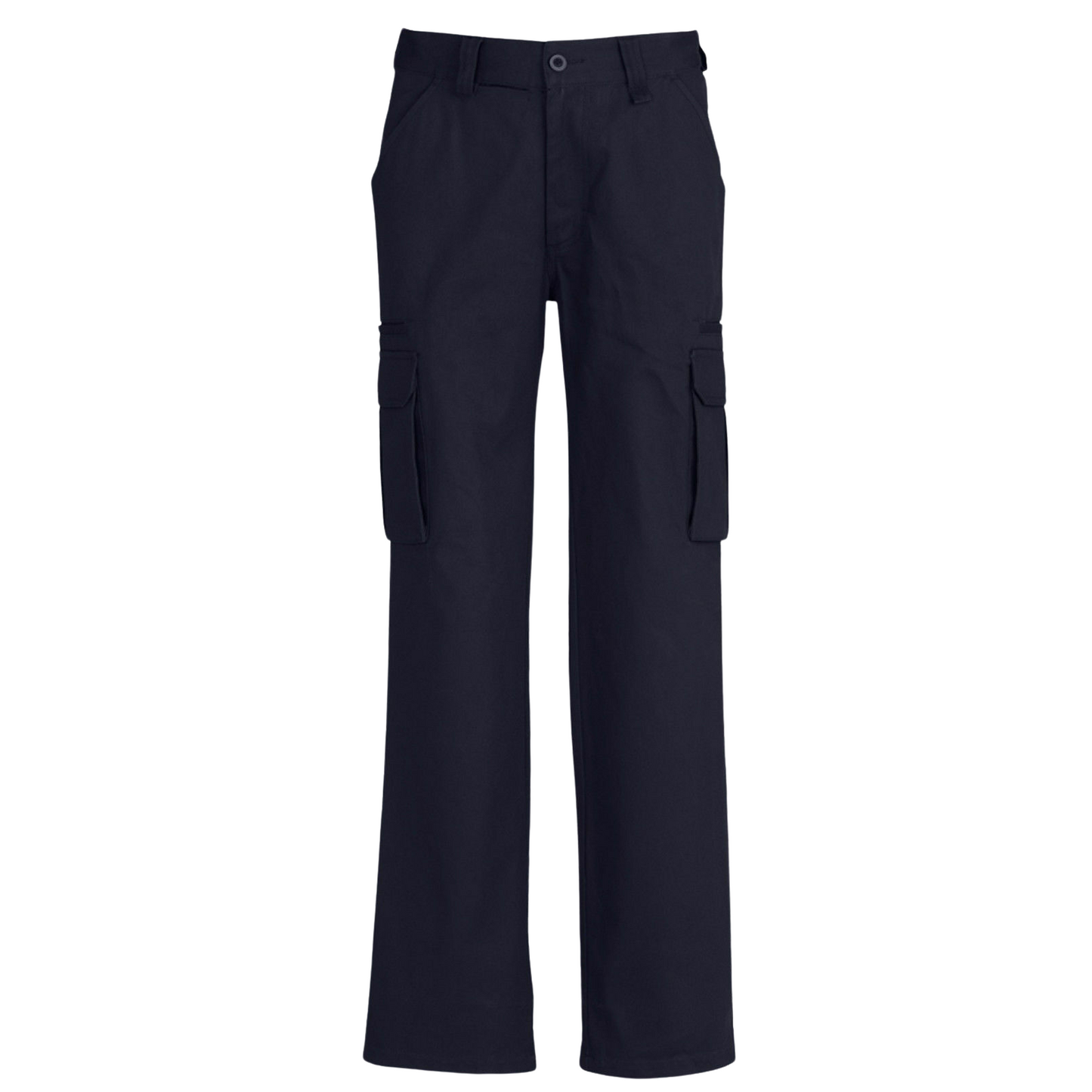 Mens CARGO PANTS Work Wear Trousers 100% COTTON Tradie Pockets Military 310gsm - Navy - 127"" - Image 2