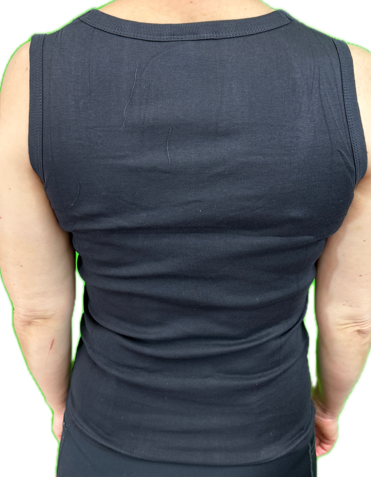 Ladies Sleeveless Singlet Top Womens Summer Basic Tank Shirt Lace Motif Front - Black - 20-22 - Image 4