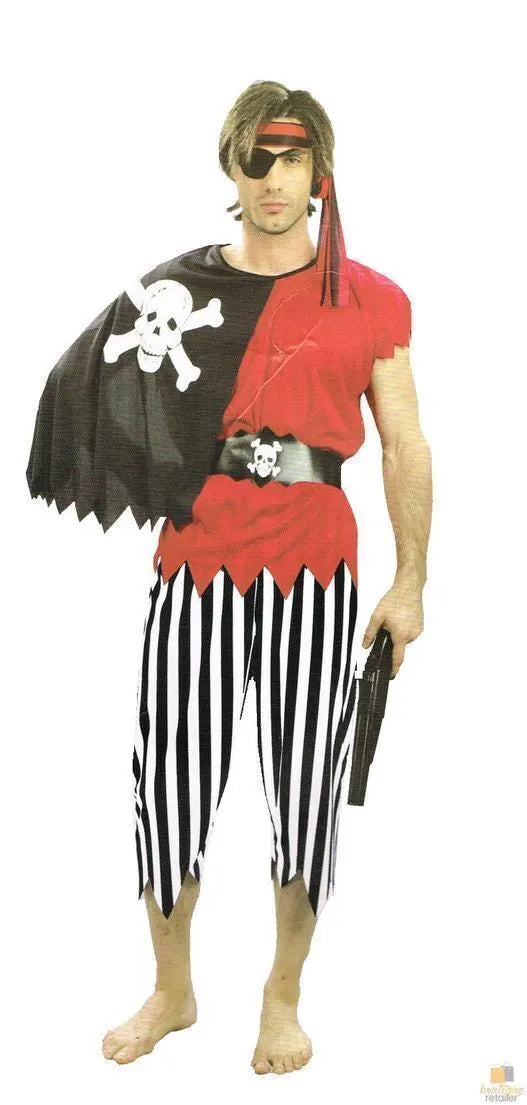 PIRATE MAN Costume Carribbean Halloween Buccaneer Fancy Dress Cosplay - Image 3