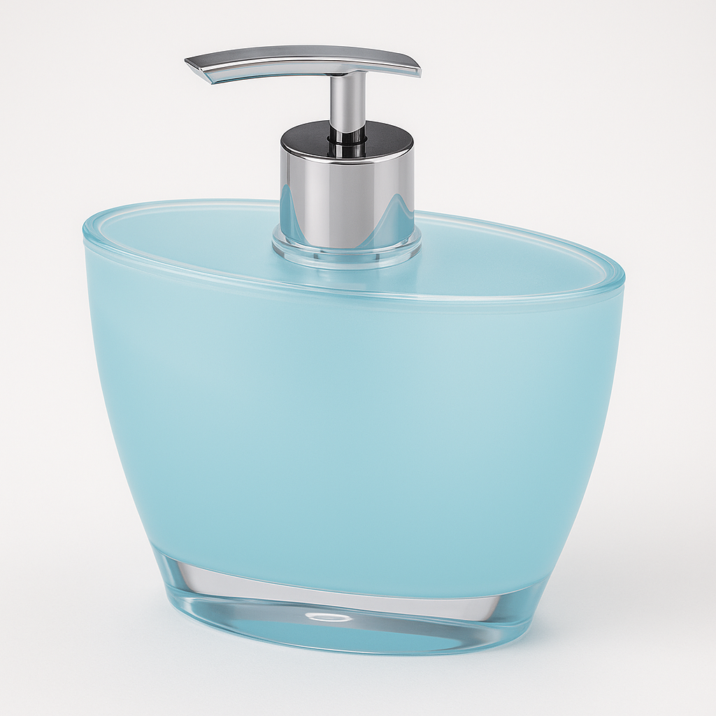 Oval Hand Pump Soap & Lotion Dispenser Empty Bottle in Blue - Image 2