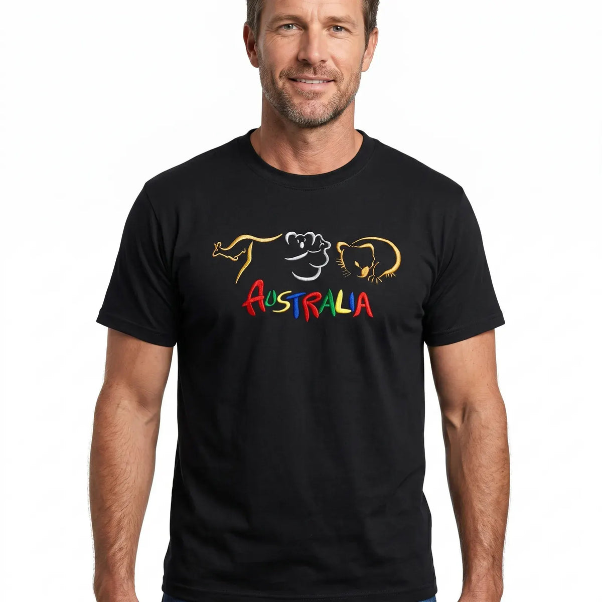 Adult Australia T Shirt Kangaroo Koala 100% Cotton Souvenir Tee Top - Black - Image 4