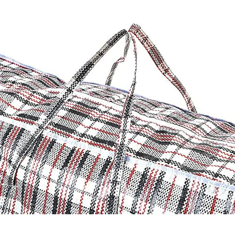 48x Large Stripe Bag Packing Storage Strip Zip Shopping Travel Check House Moving 78cm x 90cm x 25cm - Image 3