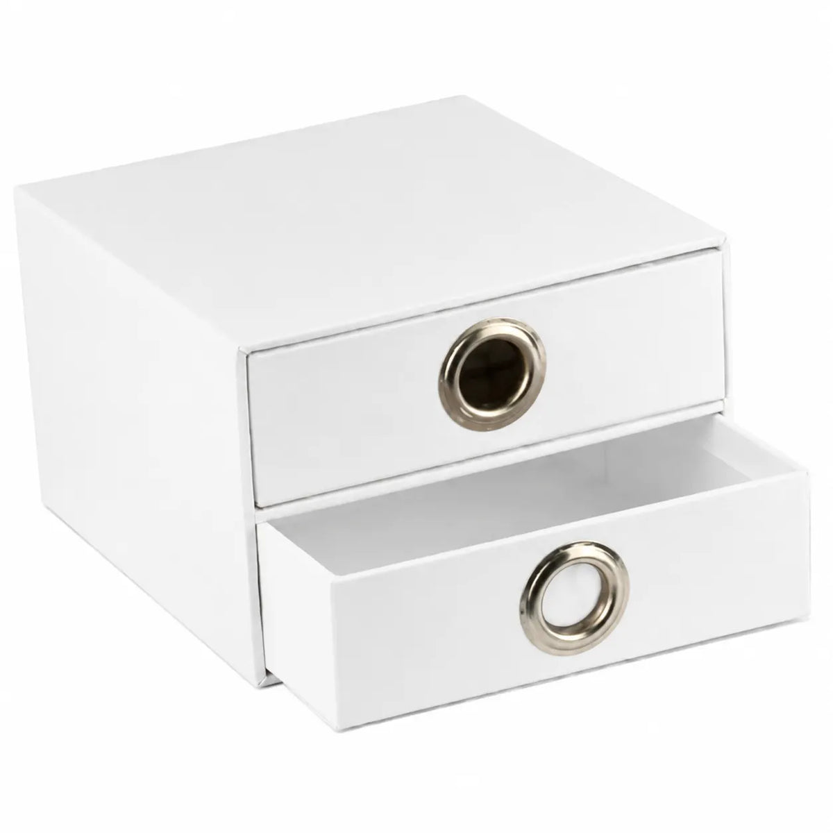 Italplast EAZI FOLD 2 Drawer Storage Tidy Compartment Office Foldable Recyclable in White - Image 2