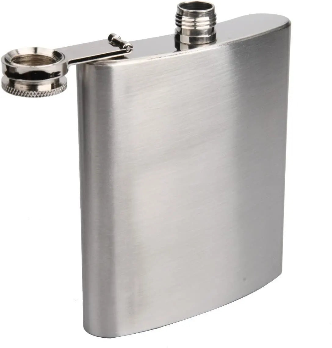 Stainless Steel Classic 270ml 9oz Travel Hip Flask in Silver - Image 5