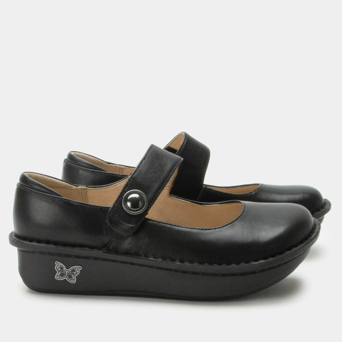 ALEGRIA Paloma Nursing Shoes Slip On Womens Work Working Hospitality - Black Nappa - Image 9