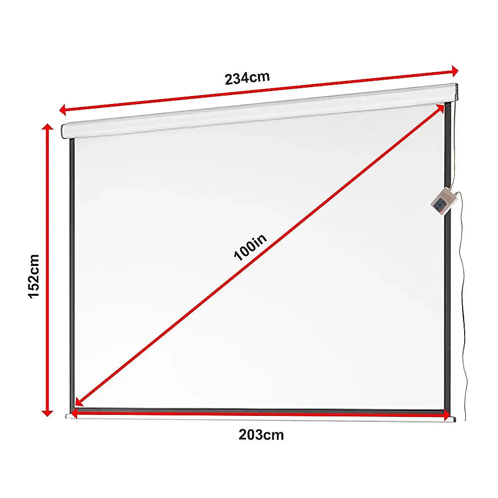 100" Electric Motorised Projector Screen TV +Remote - Image 9