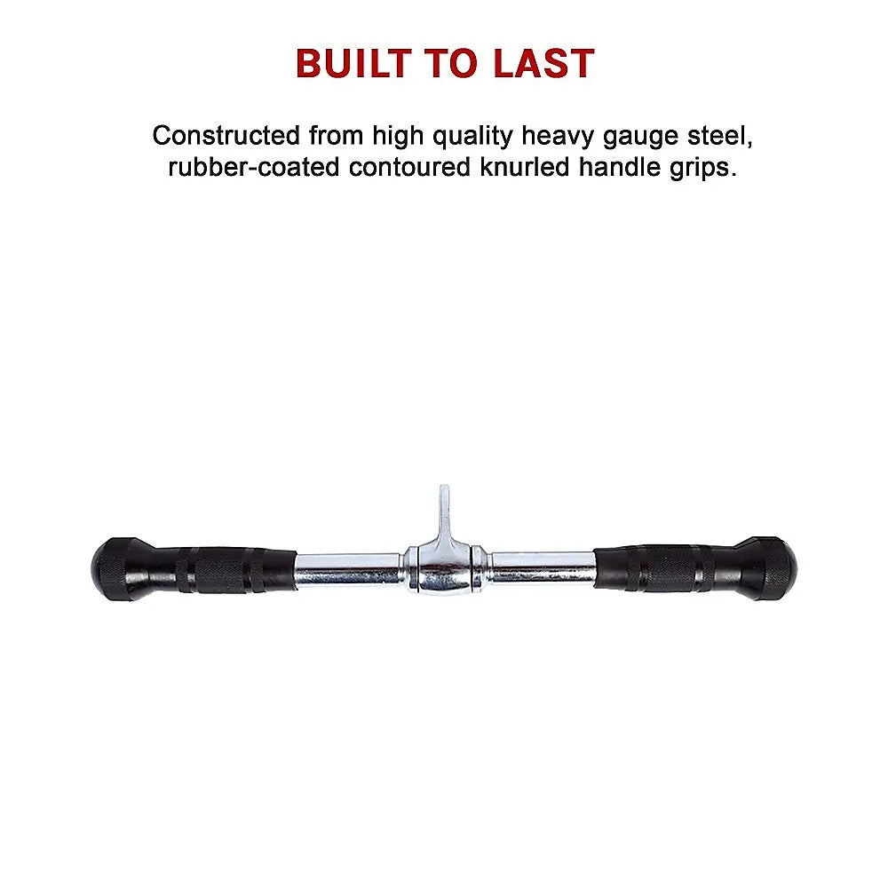 Randy & Travis Rubber Coated Solid Straight Bar Attachment for Cable Machines - Image 9