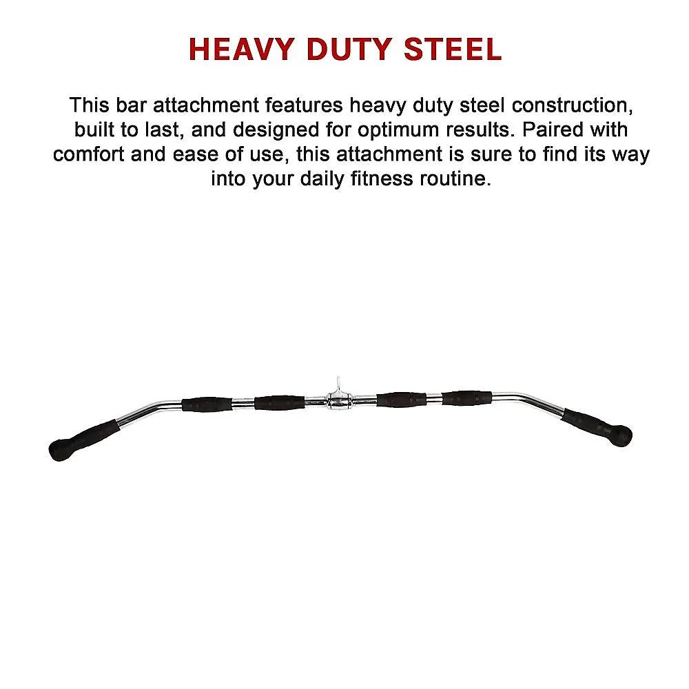 Randy & Travis Rubber-Coated Lat Pull-Down Bar Attachment - Image 9