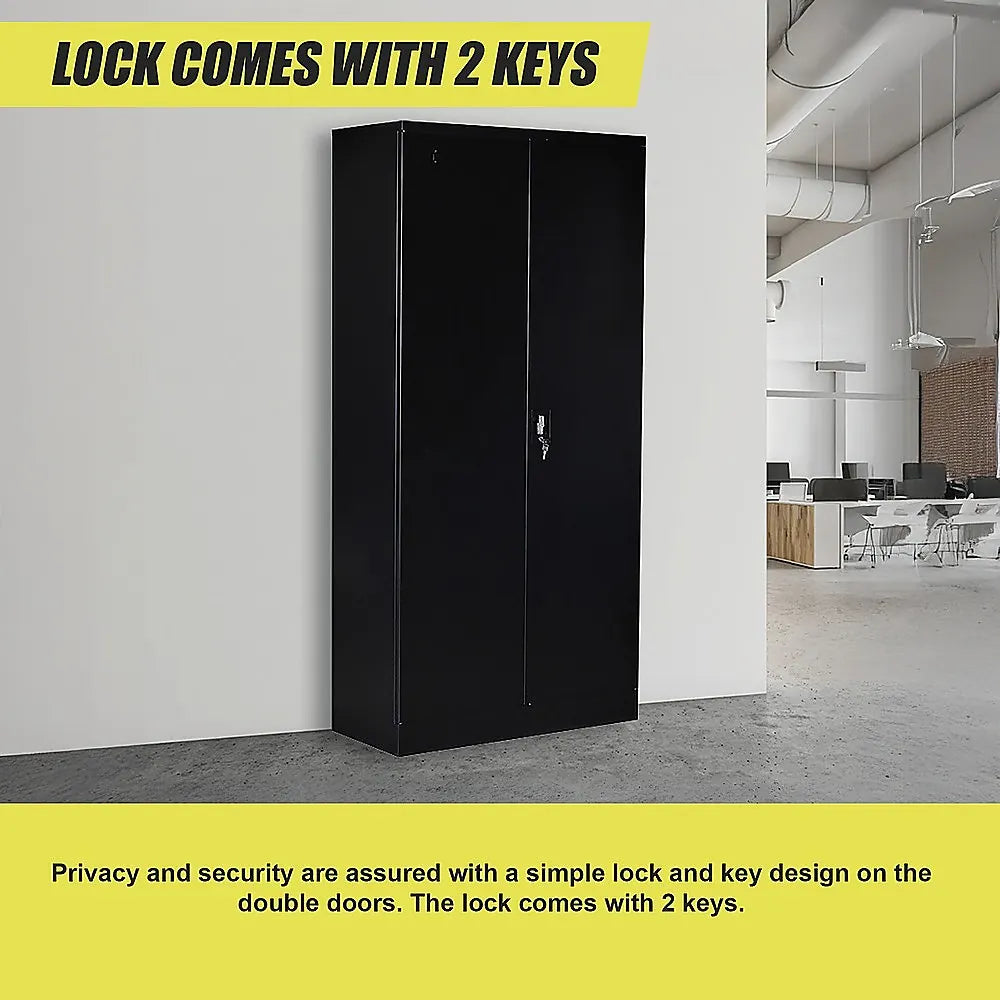 Two-Door Shelf Office Gym Filing Storage Locker Cabinet Safe - Image 9
