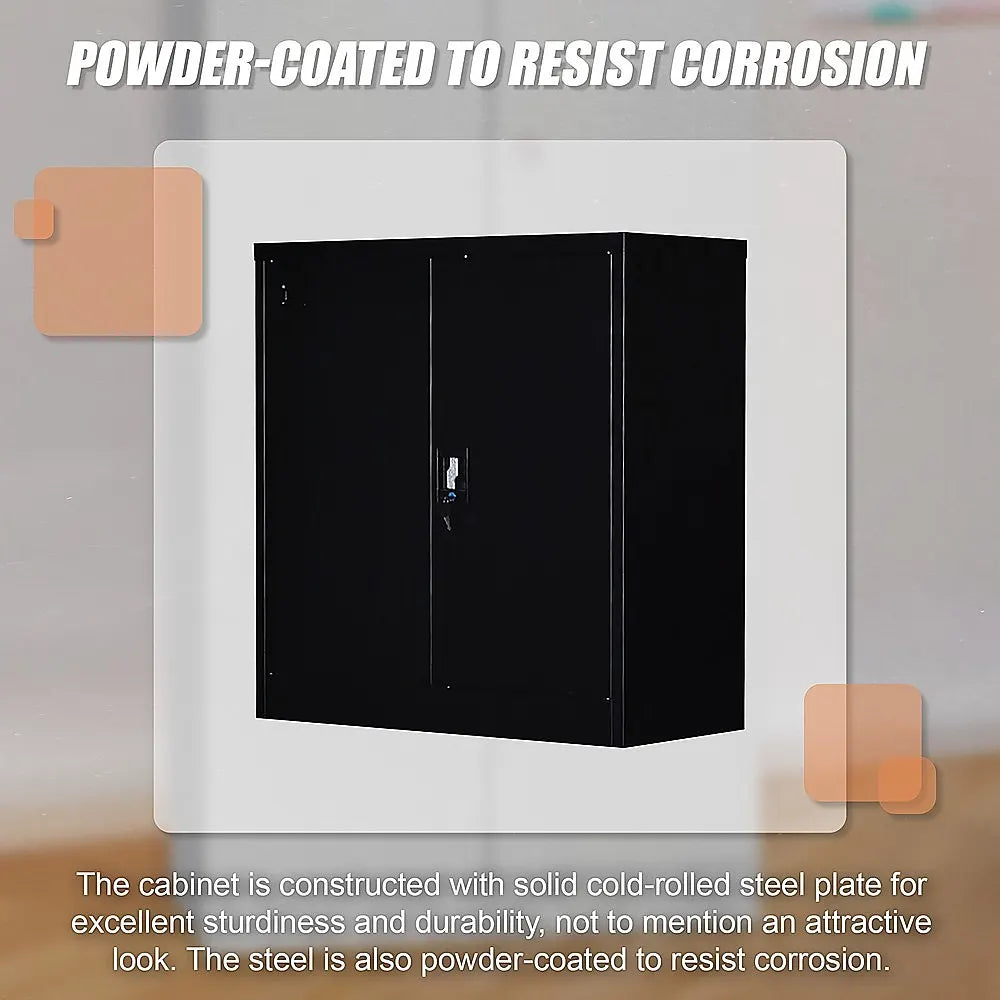 Two-Door Shelf Office Gym Filing Storage Locker Cabinet Safe - Image 9