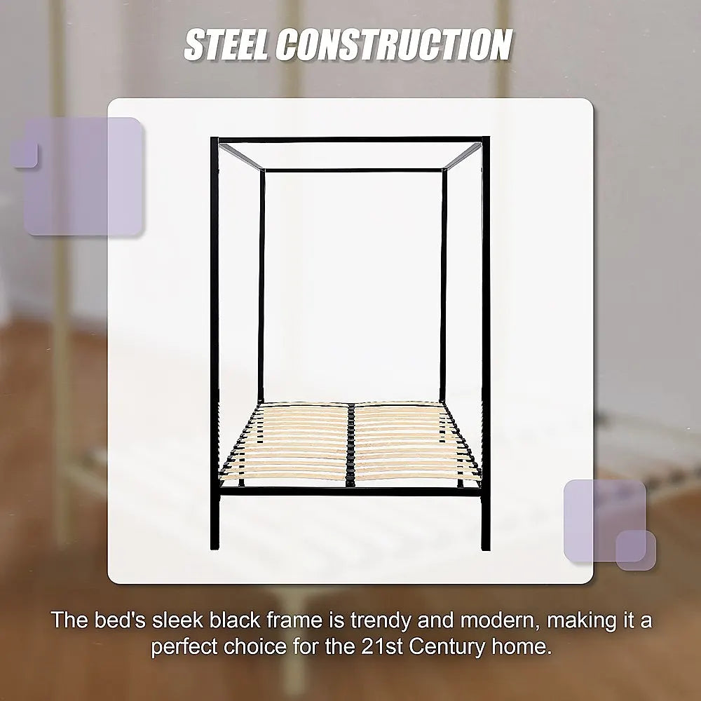 4 Four Poster Queen Bed Frame - Image 9
