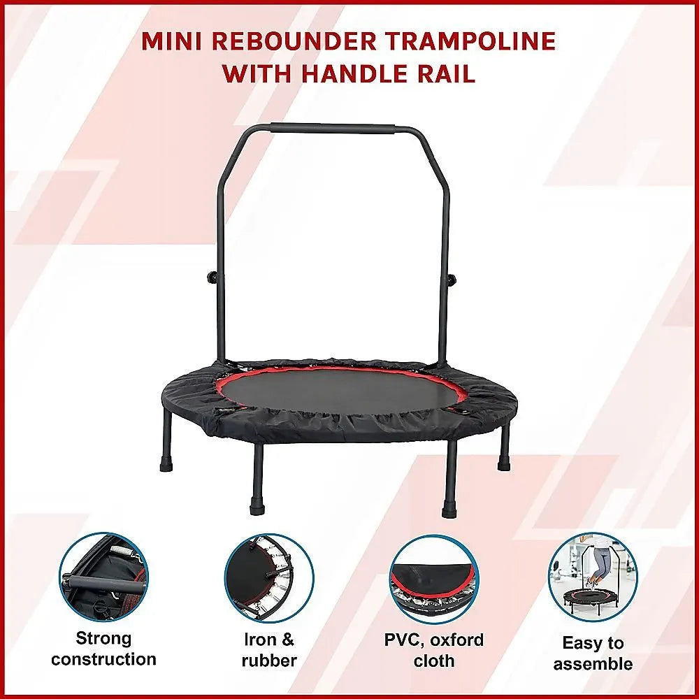 Mini Rebounder Trampoline with Adjustable Handle – Fitness Bounce Trainer - Image 9