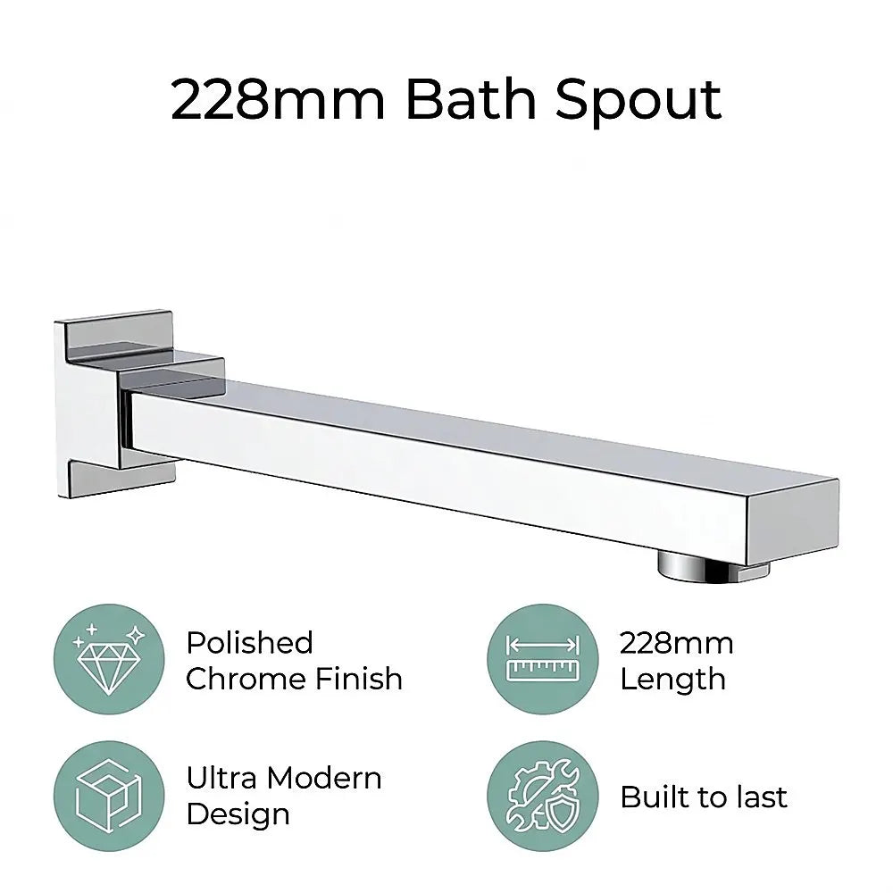 228mm Bath Spout Polished Chrome Finish - Image 9