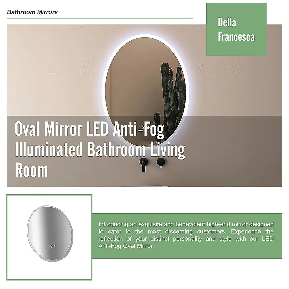 Oval Mirror LED Anti-Fog Illuminated Bathroom Living Room - Image 9