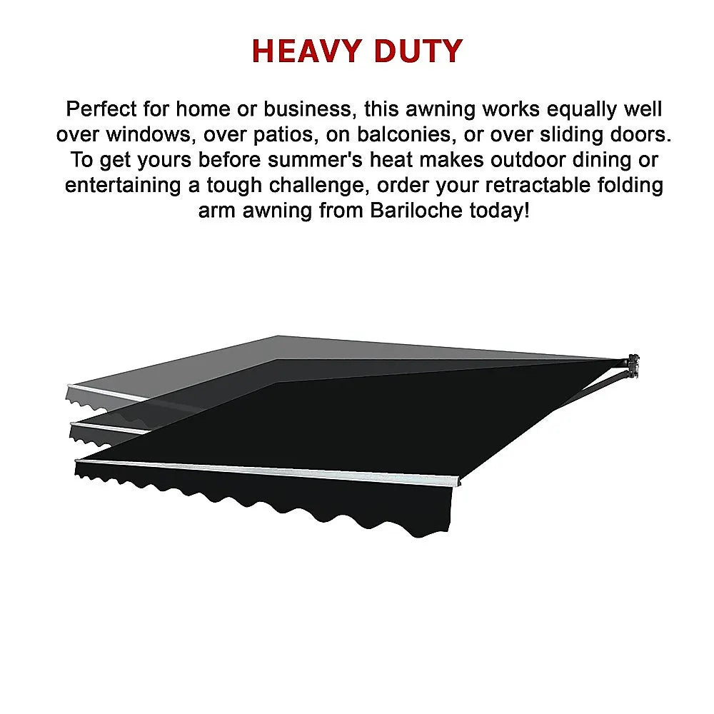 Motorised Outdoor Folding Arm Awning Retractable Sunshade Canopy Black 5.0m x 2.5m - Image 9