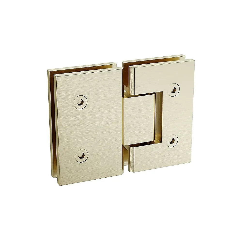 90cm Wall-to-Wall Frameless Shower Screen – Gold F-Brackets with SS Hinges & Round Knob Handle - Image 9