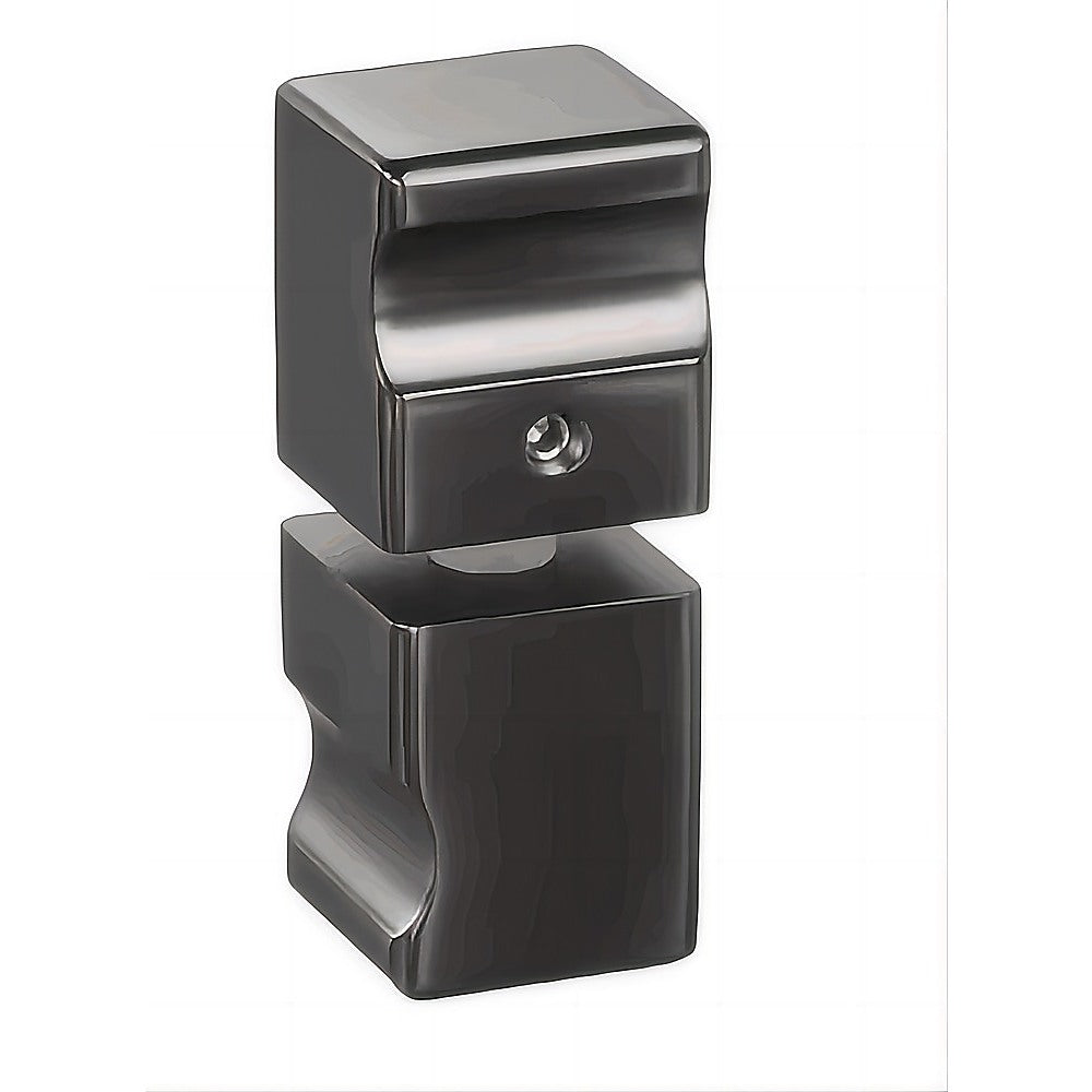 100cm Wall to Wall Frameless Shower Screen – Gunmetal Wall Channel , SS Hinges & Square Knob Handle - Image 9