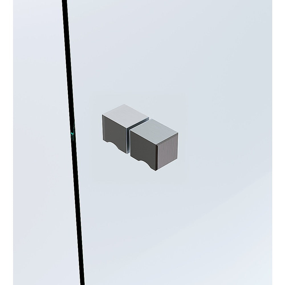 100cm Frameless Diamond Shower Screen – Gunmetal F-Brackets, Brass Hinges & Square Knob Handle - Image 9