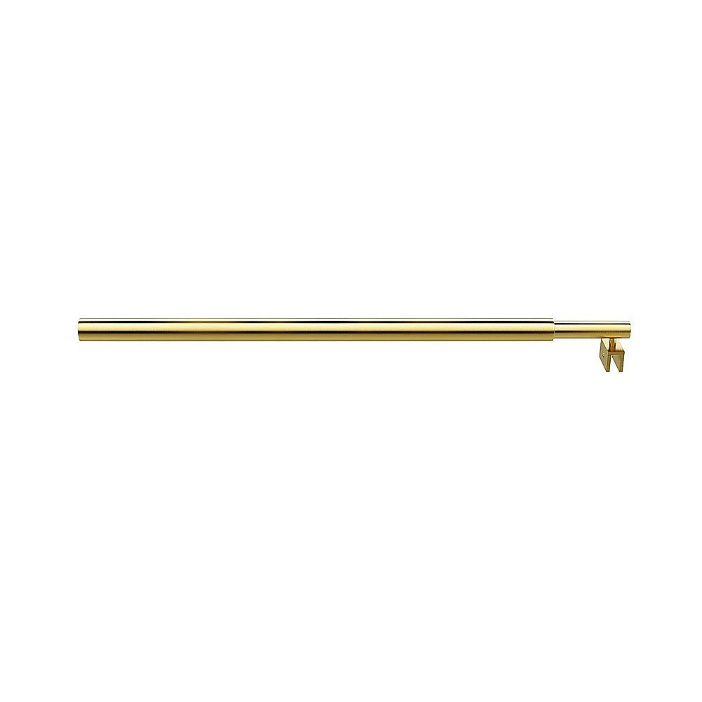80cm Reeded Glass Shower Screen with Gold Wall Channel and Round Pole - Image 9