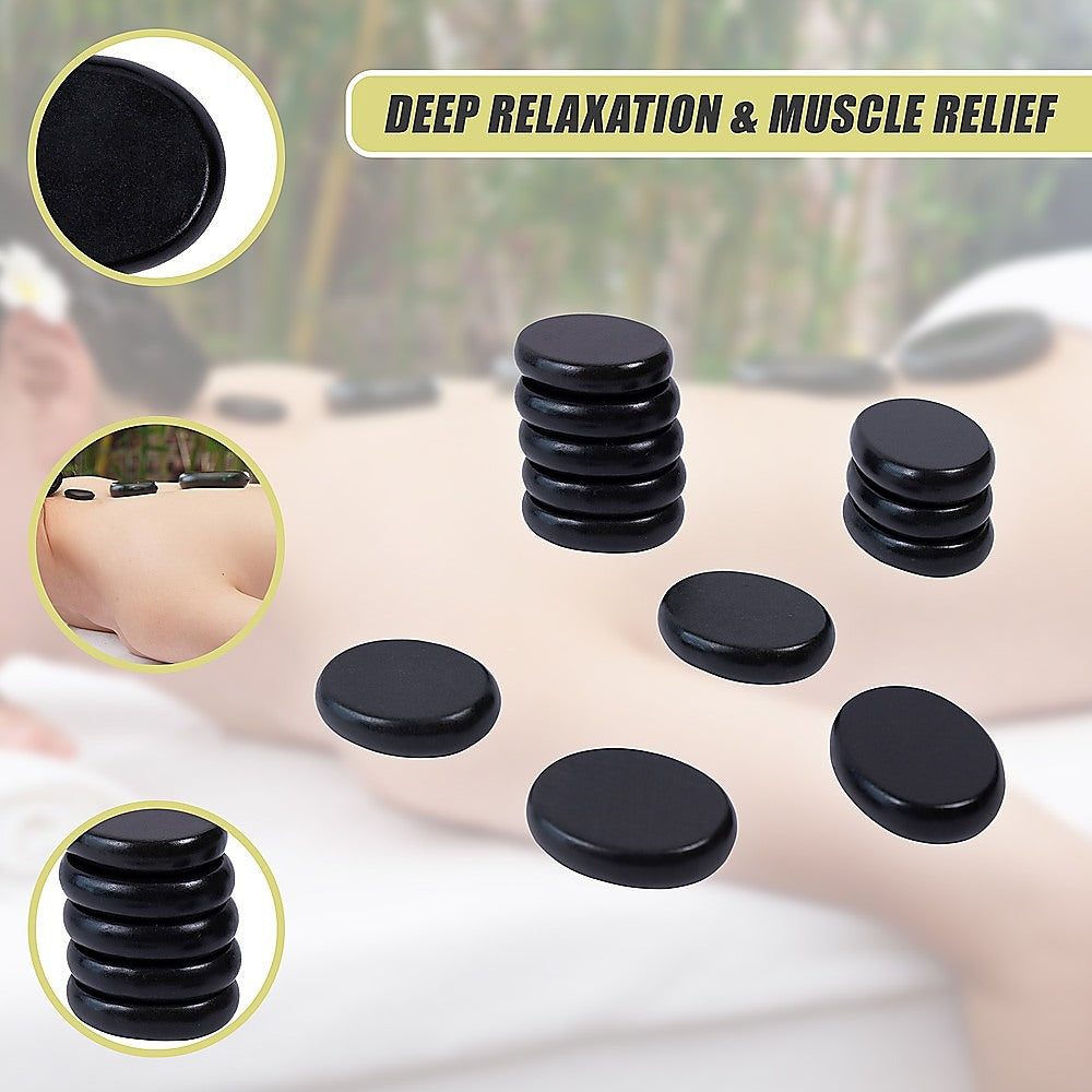 12pcs Hot Massage Stone Basalt Stones Kit Set Rock SPA Oiled Massage Tool - Image 7
