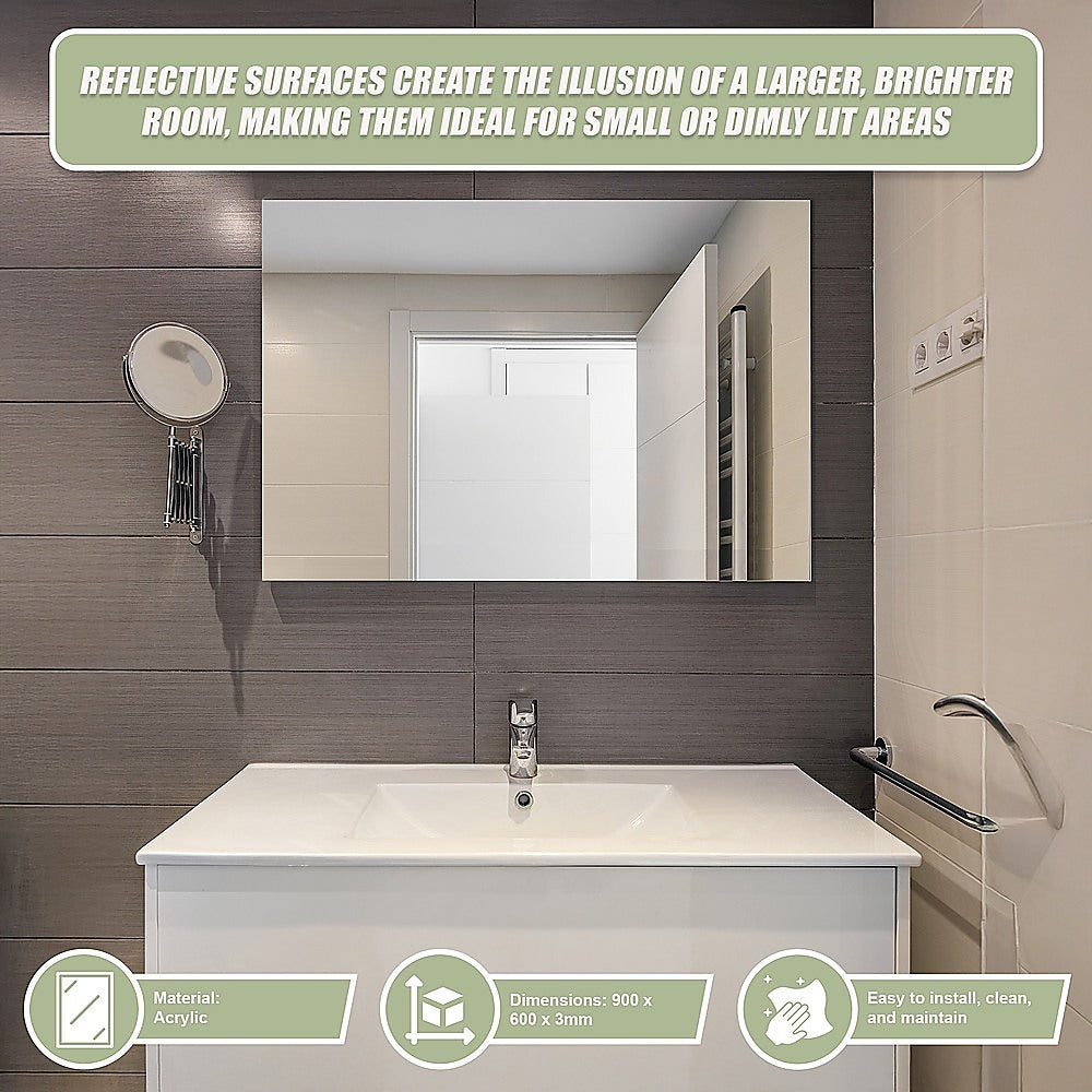 MIRROR Acrylic Sheet Perspex Sheet Panel 2pc/set 900mm x 600mm x 3mm - Image 9