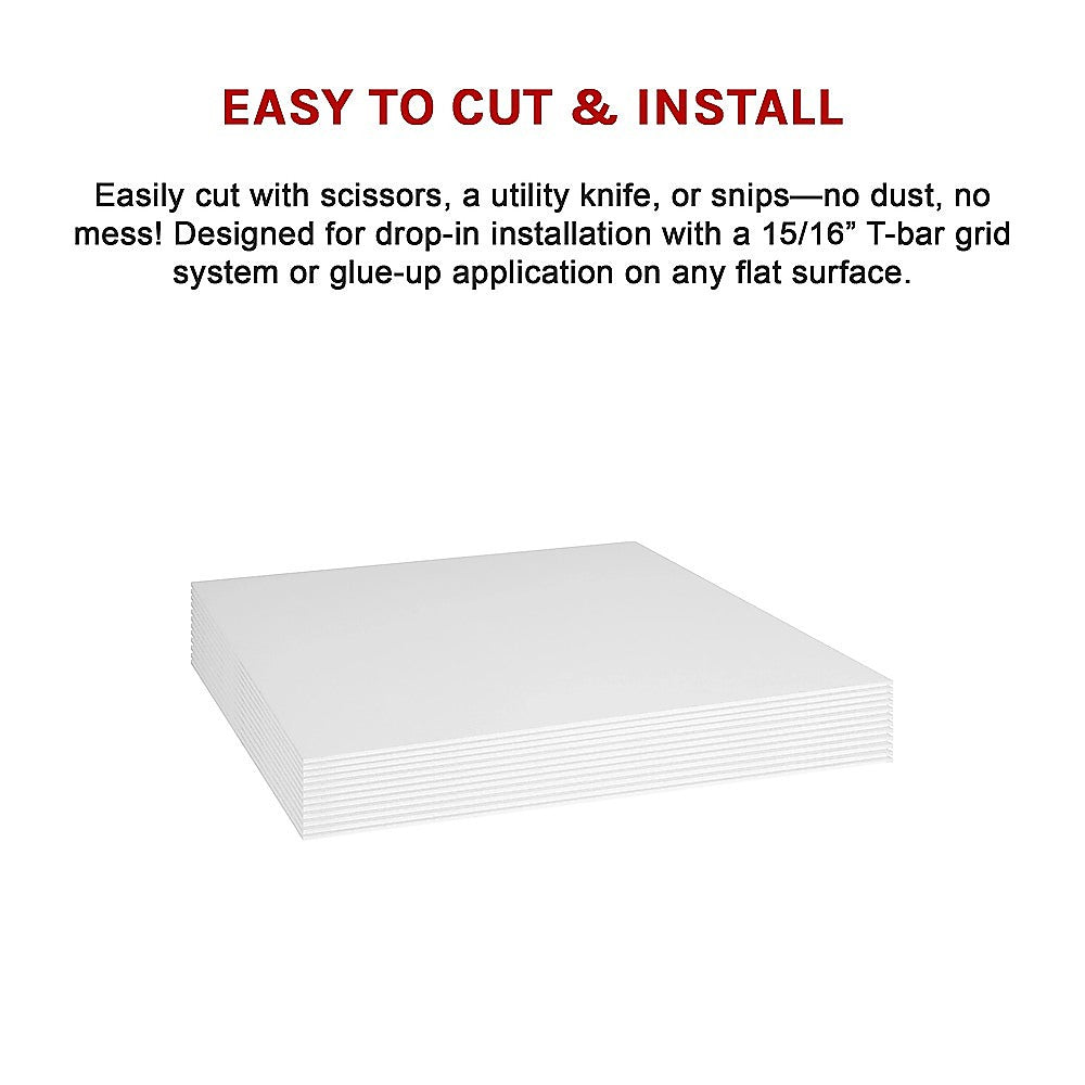 12x Smooth Drop Ceiling Tile 2ft x 2ft PVC Ceiling Panel - Image 9