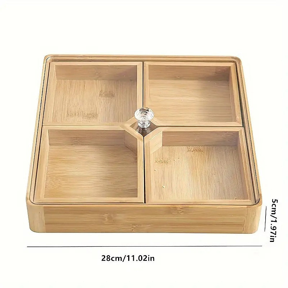 Square Bamboo Snack Serving Tray – Eco-Friendly Platter for Fruit, Cheese & Appetisers - Image 6