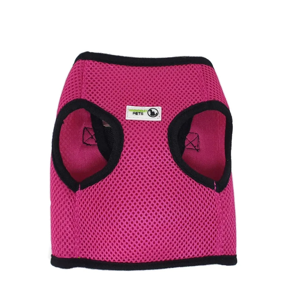 Vest Harness Pet Dog-Cat Step-in Velcro and Buckle Attachments - Moondidley Pets Small Pink - Image 4