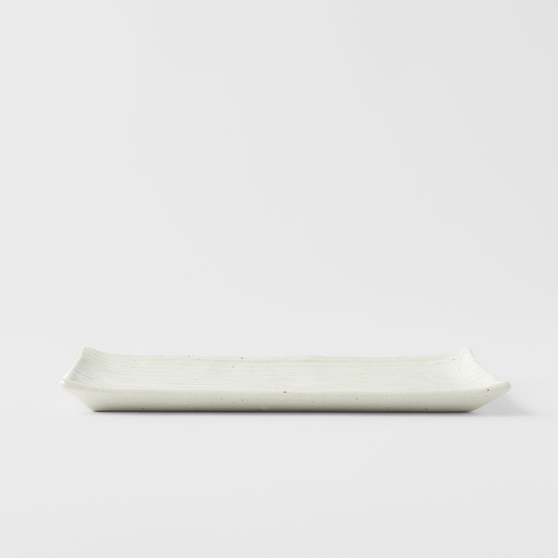 Sushi Plate 24cm White Contour Glaze - Image 4