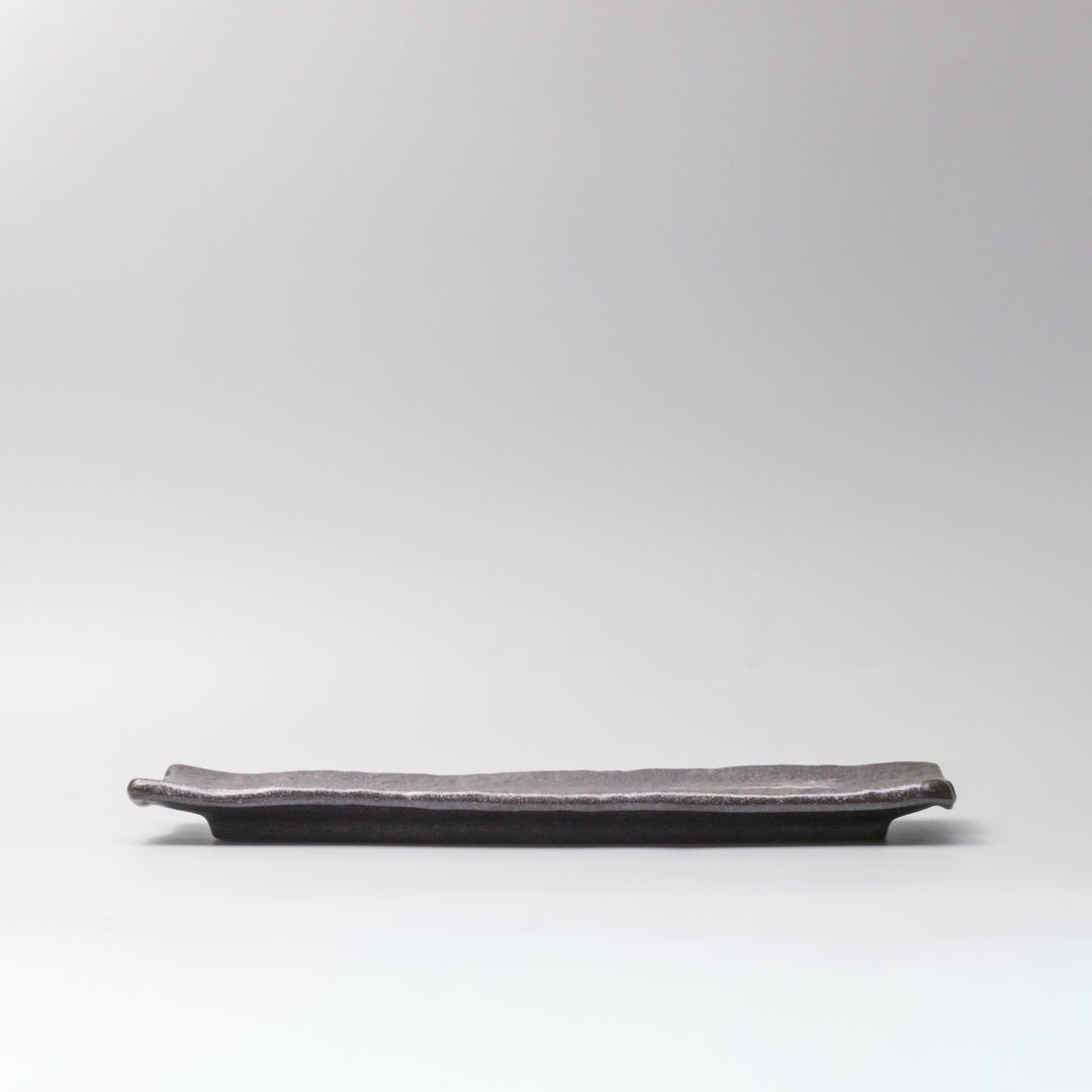 Plate Rectangular 33x11cm Matte Black Glaze - Image 5