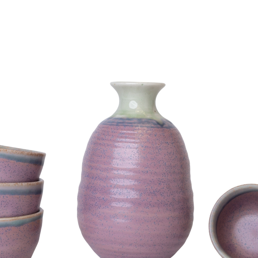 Sake Set for Four 280ml Lilac Glaze - Image 4