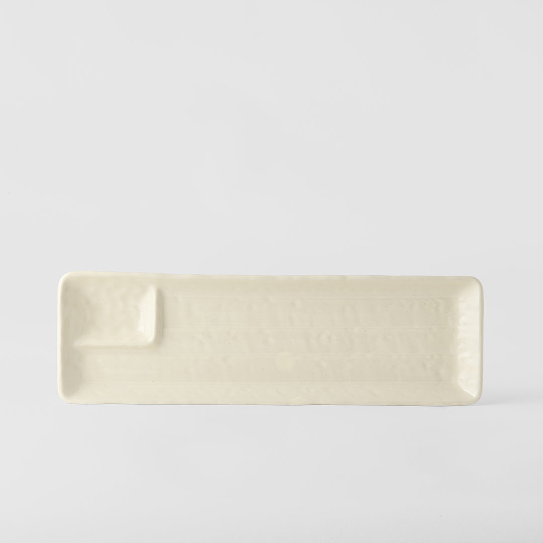 Dumpling Plate 33cm Ivory White Glaze - Image 3