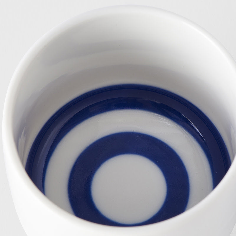 Sake Cup Ochoko 60ml Blue Target Glaze - Image 2