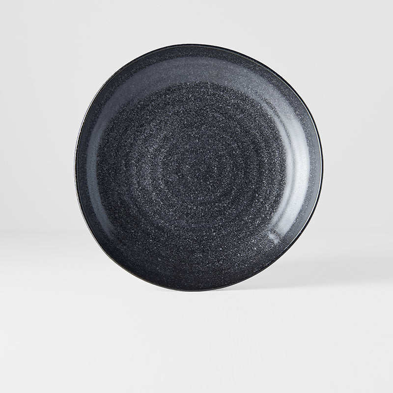 Dinner Plate Organic Shape 23cm Kanso Matt Black Glaze - Image 5