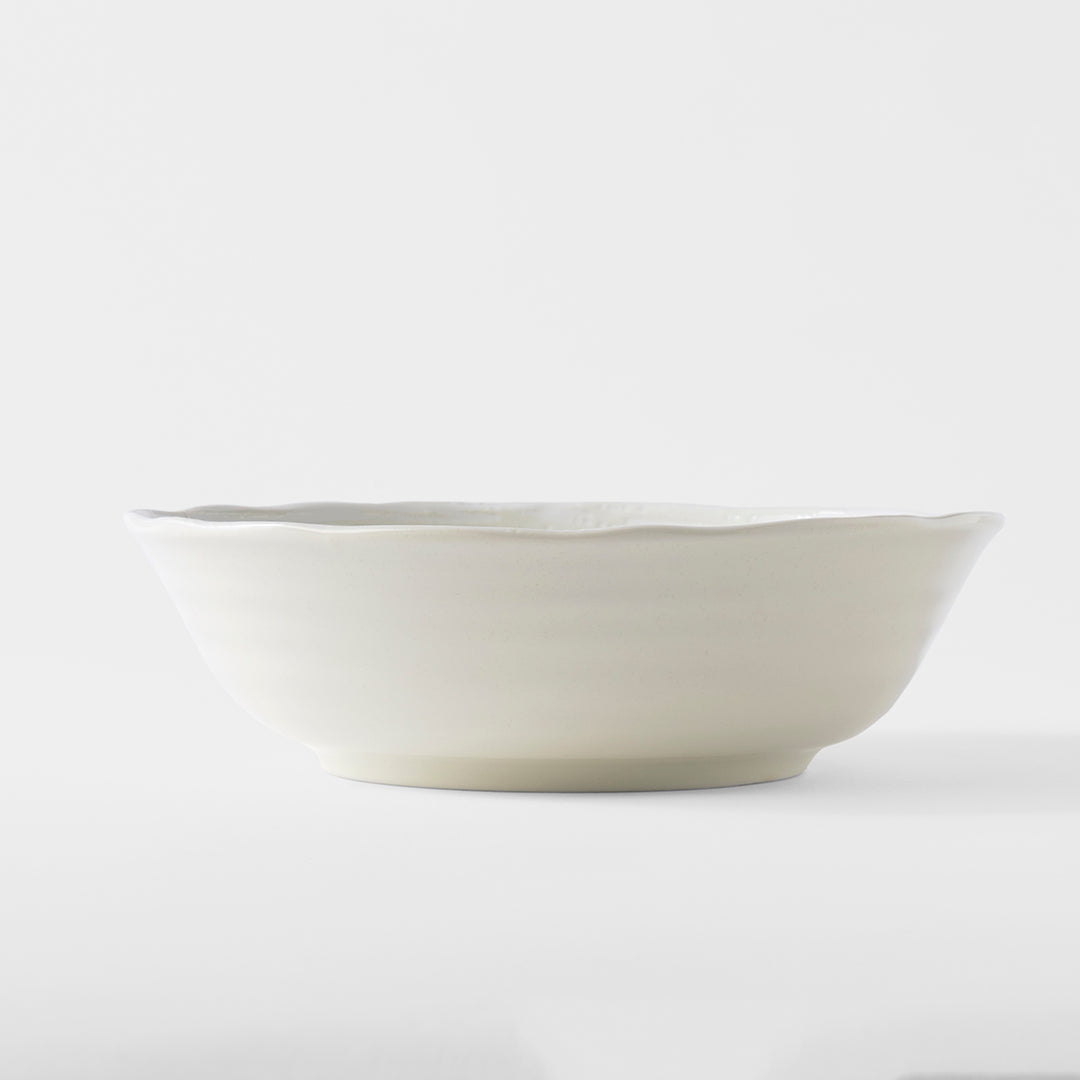 Bowl 21.5cm White Spiral Glaze - Image 5