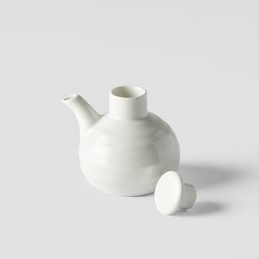 Soy Pot Minoyaki Porcelain 110ml Matt White Glaze - Image 3