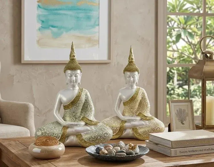 Set 2 Buddha Statue 25cm - Image 2