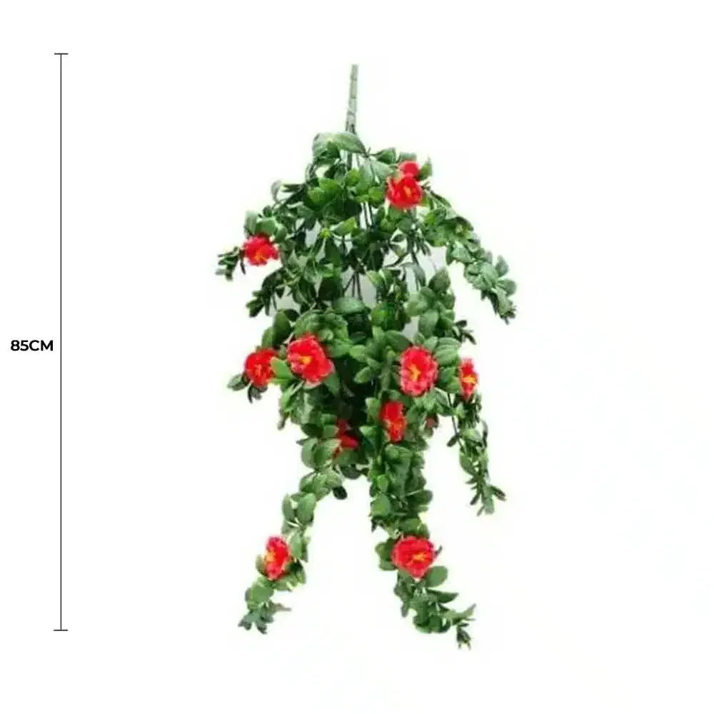 Hanging Red Rose Stem UV Resistant 85cm