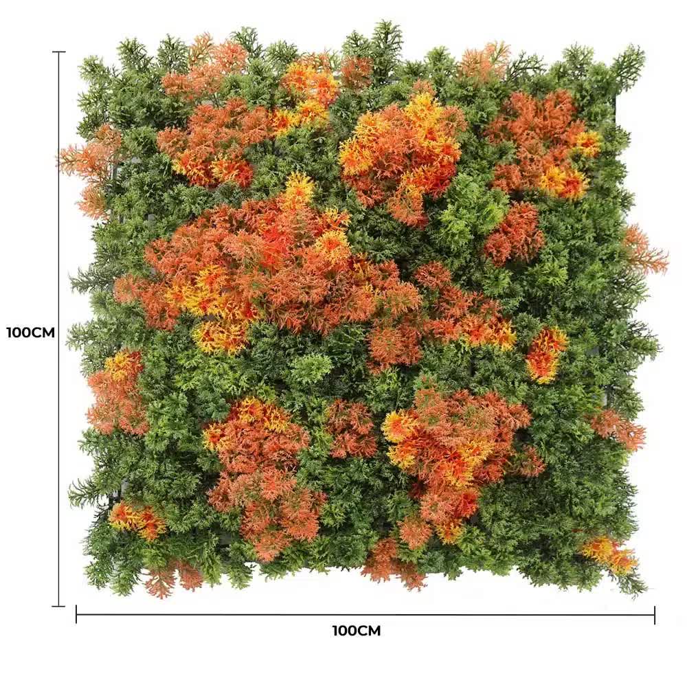 Mixed Orange and Green Moss Panel UV Resistant 100cm x 100cm (Back Order Only) - Image 2