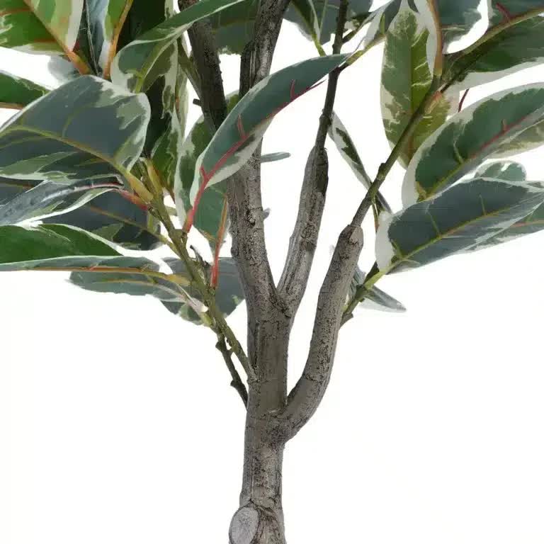 Artificial Bushy Variegated Ficus Tree (Rubber Tree) 120cm - Image 5