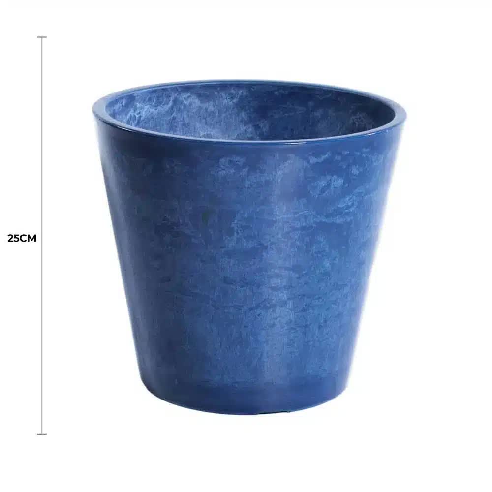 Glossy Blue Garden Pot 25cm - Image 2