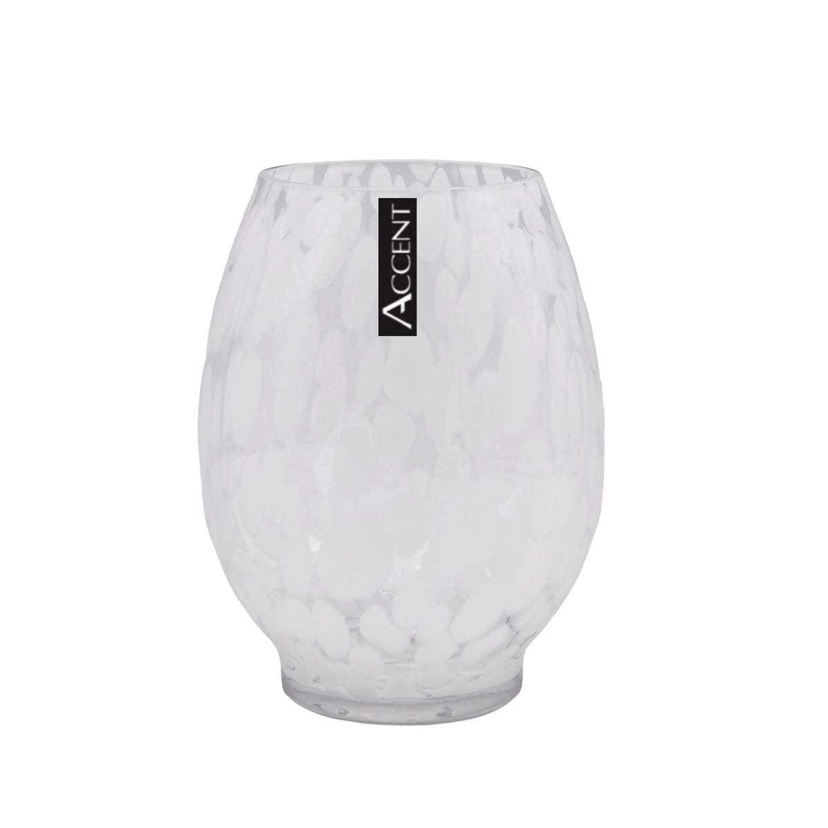 bulk 6 White Speckle Barrel Vase 20cm