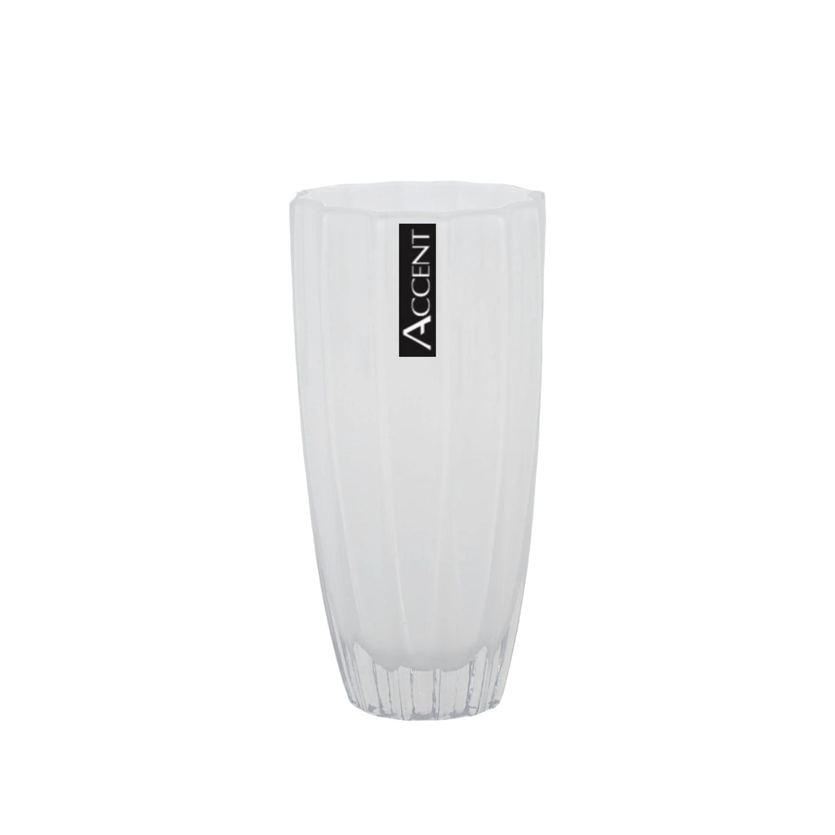 bulk 6 White Concave Ripple Vase 20cm