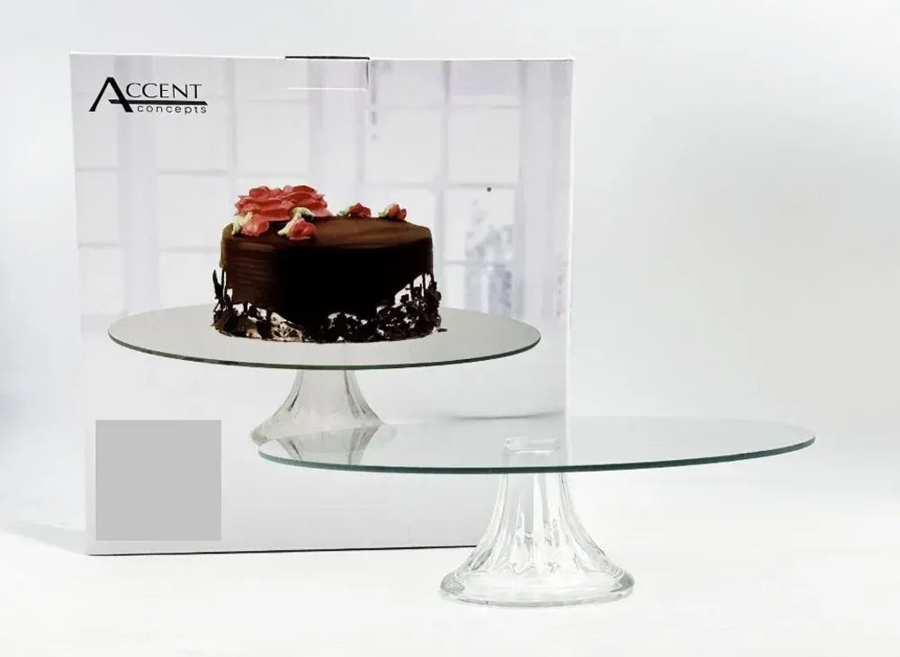 Glass Round Cake Stand 30cm