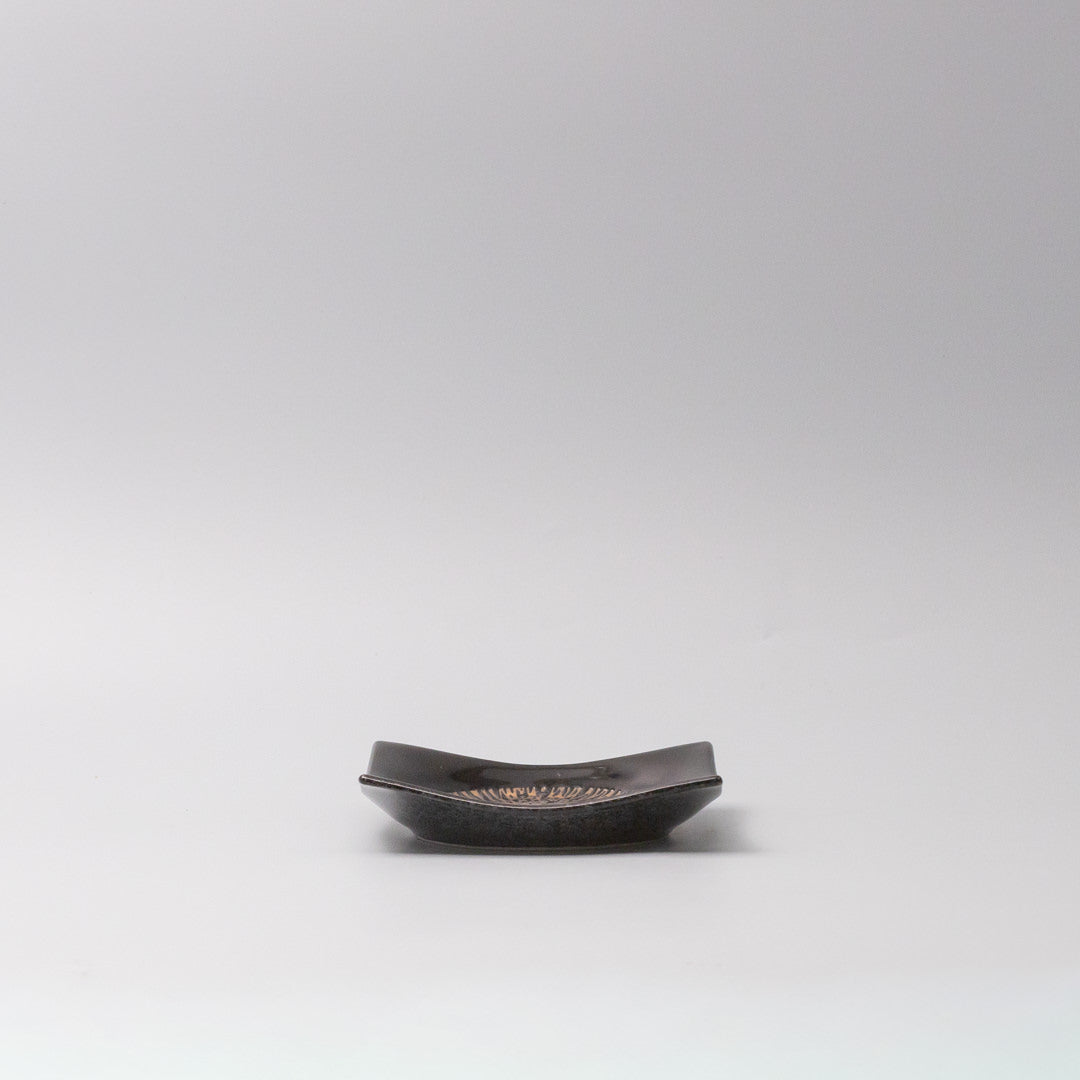Plate Square 13.5cm Bronze Converging Glaze - Image 4