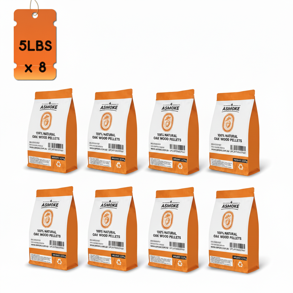 ASMOKE 19kg (40lbs) Premium Oak Wood BBQ Smoker Pellets Bulk Bundle (8 x 2.27kg Bags) - Image 7
